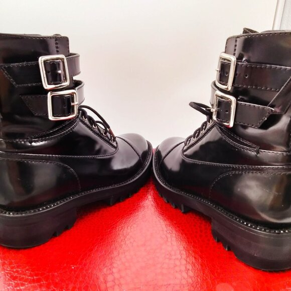 Tamara Mellon Military Abrasivato Combat Boots in Black 37 7 - Picture 7 of 15
